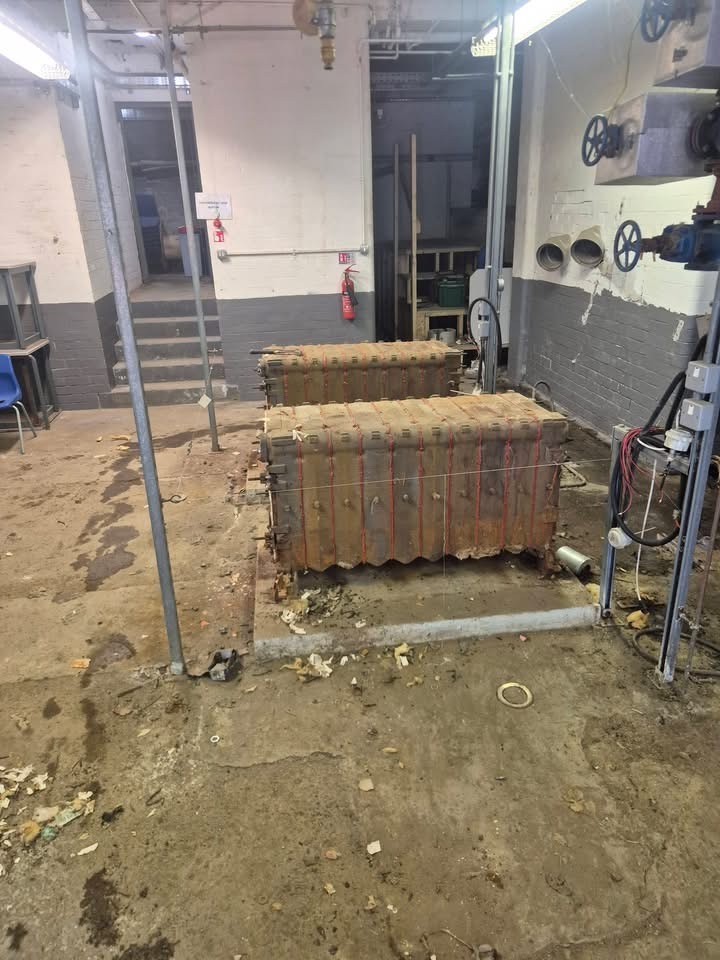 Before: Boiler house strip-out, old school