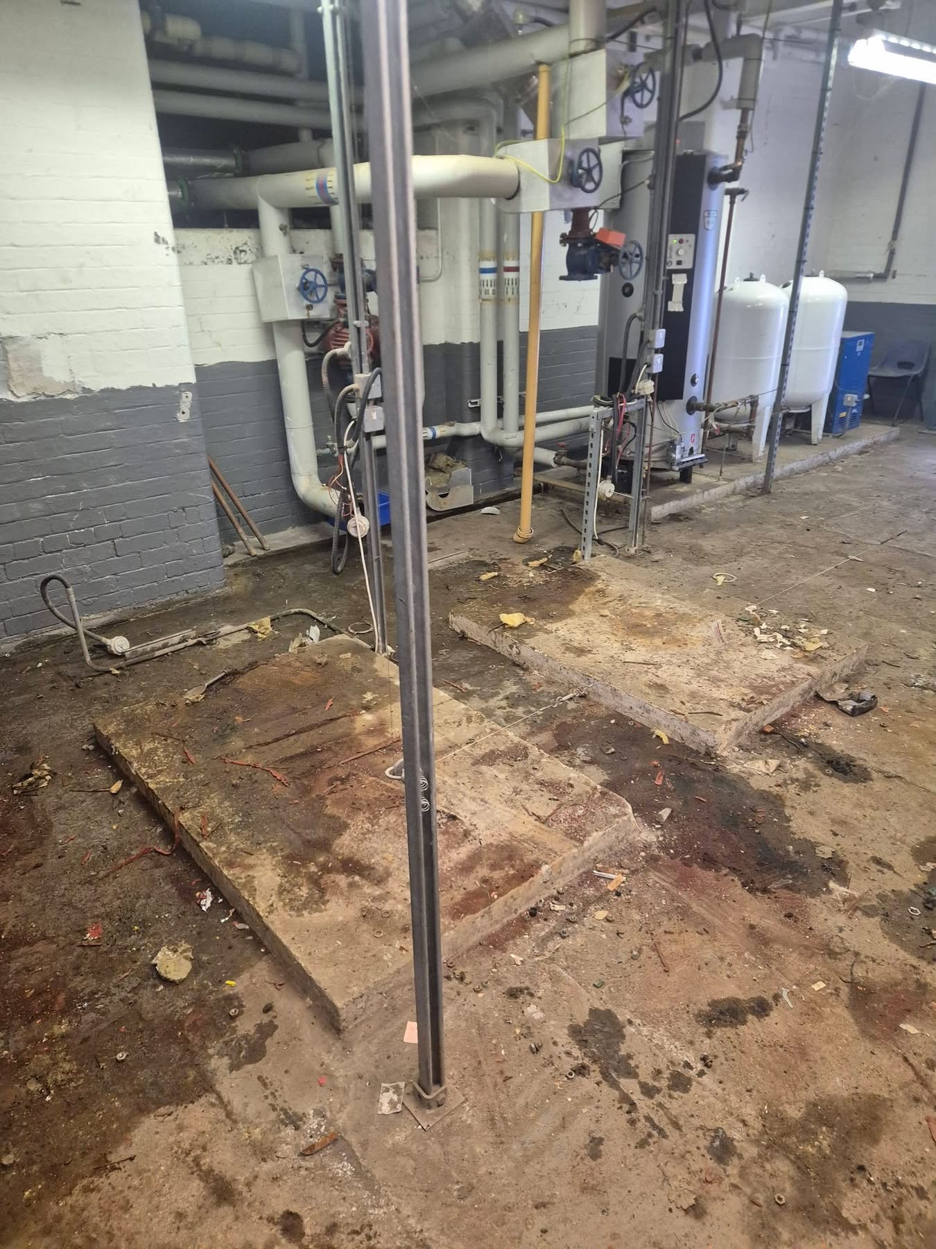 After: Boiler house strip-out, old school